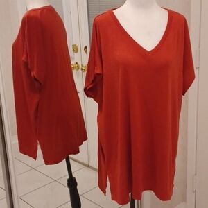 4/$30 Long Oversized Red Tee - Size XXL (Fits US18)